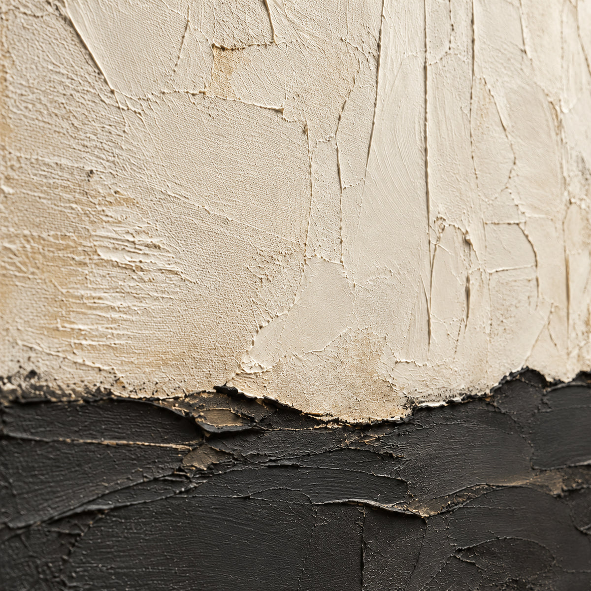 Nocturne-Embankment oil painting brushwork and impasto detail photographed from an oblique side angle