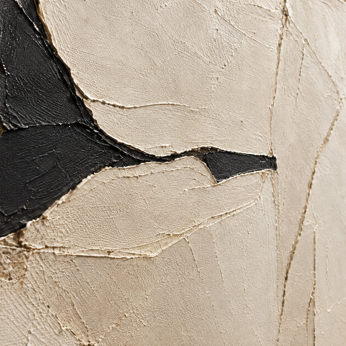 Obsidian-Contour oil painting brushwork and impasto detail photographed from an oblique side angle