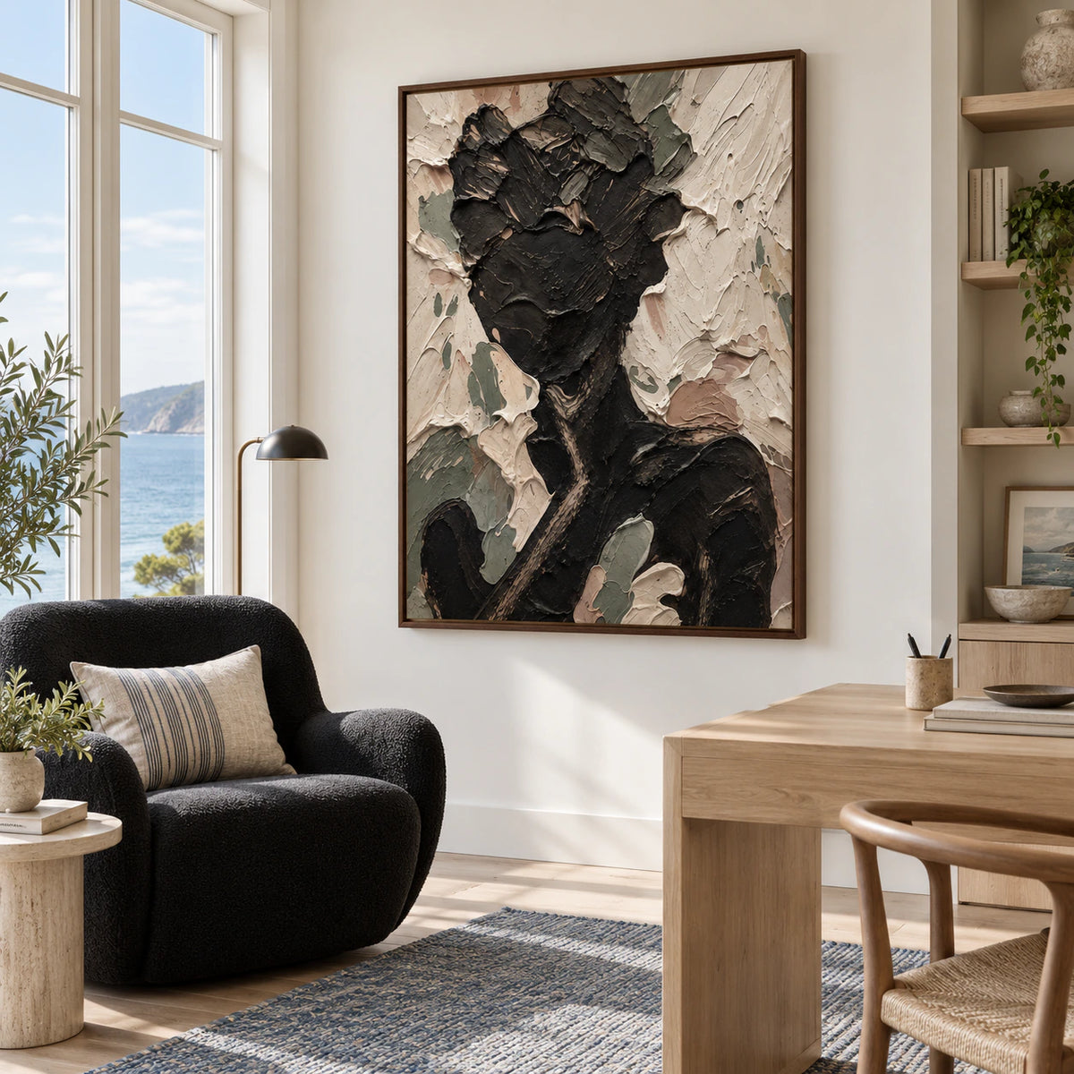 Obsidian-Reverie displayed in an airy reading and home office space.