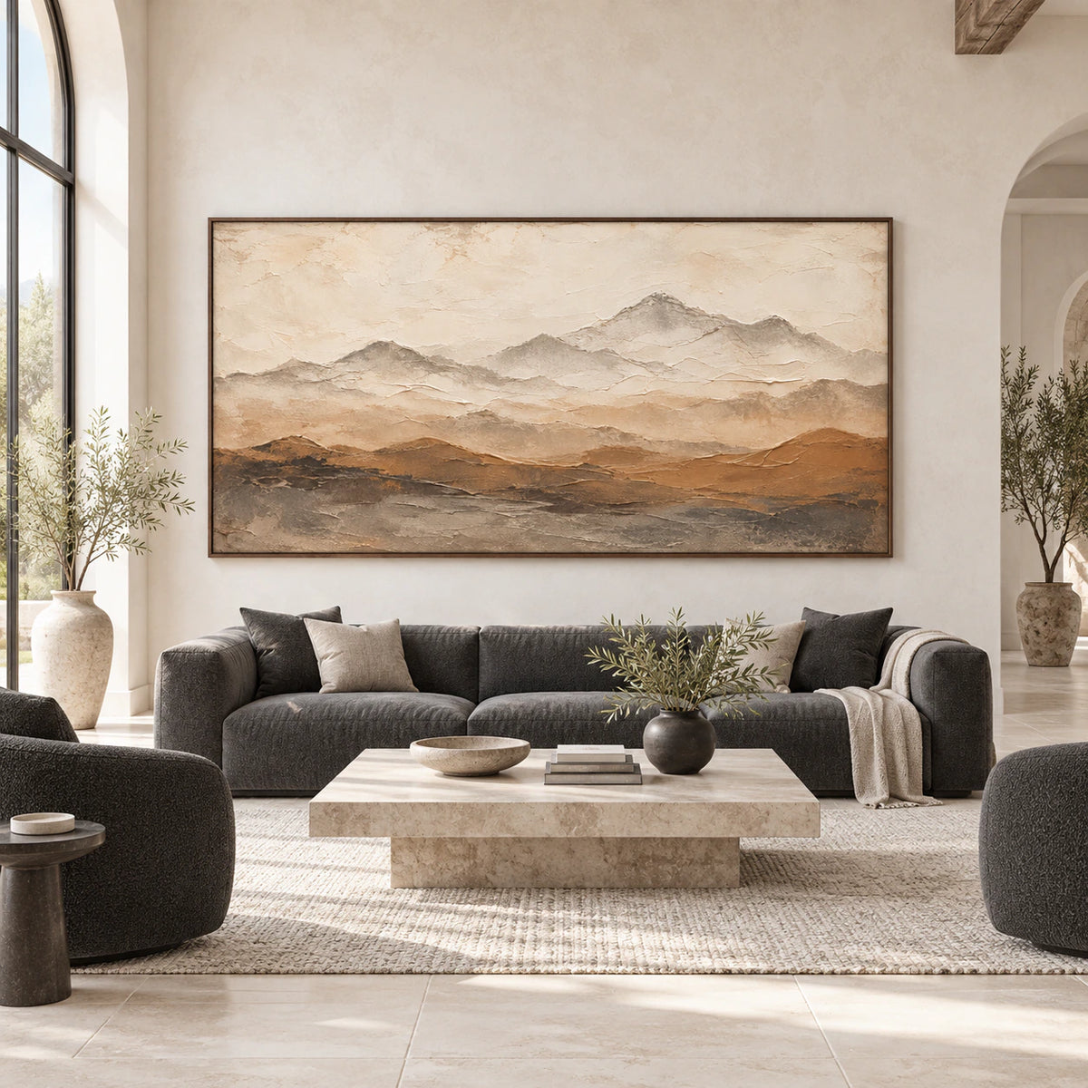 Ochre-Altitude displayed at large scale in a bright, spacious architectural living room.