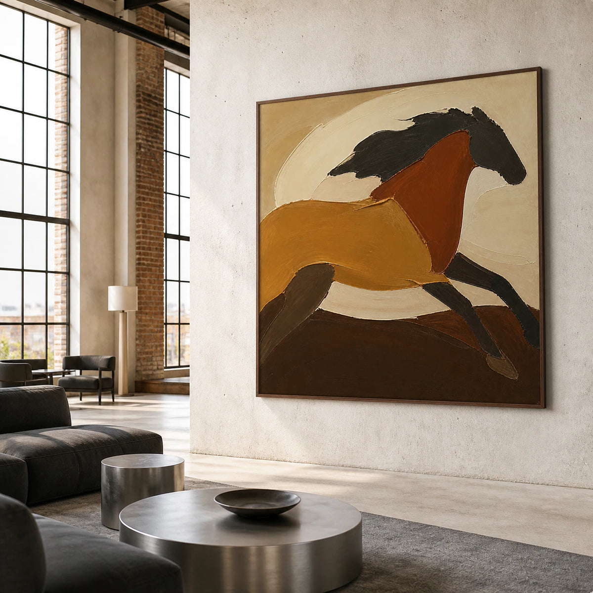 Ochre-Contour featured prominently in an expansive daylight loft interior.