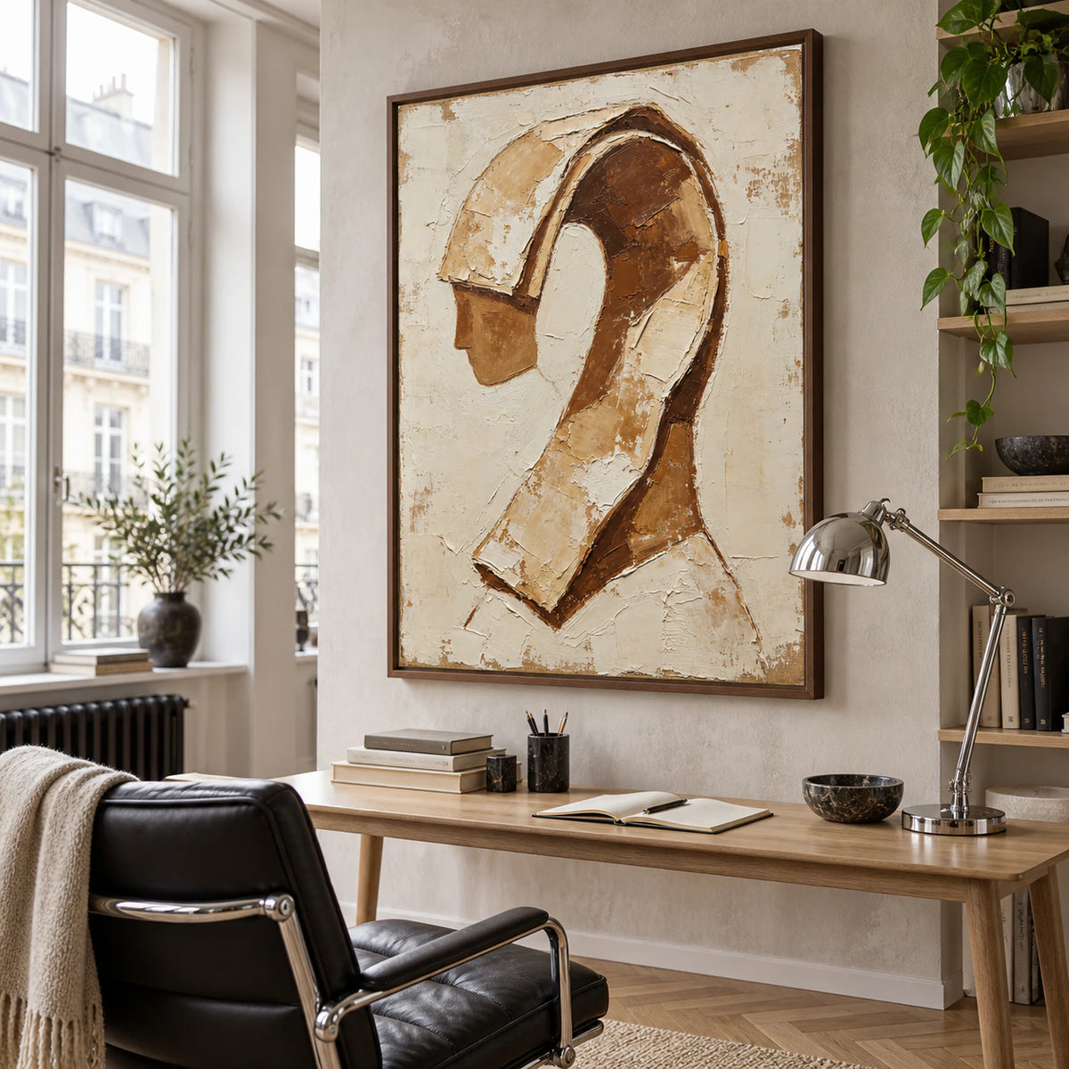 Ochre-Reverie in an airy reading and home office space.