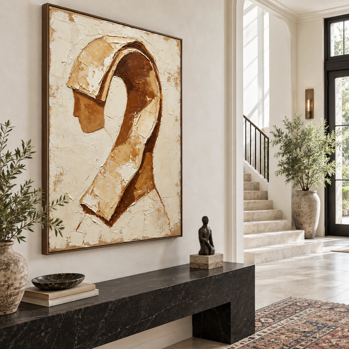 Ochre-Reverie at gallery scale in an open foyer.