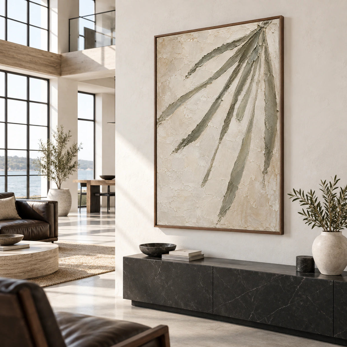 Olive-Frond anchoring an expansive daylight-filled loft interior.