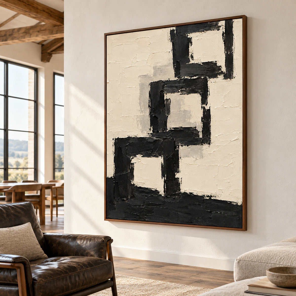 Onyx Arcade makes a bold focal point in an expansive loft interior with high ceilings, broad windows and restrained furnishings.
