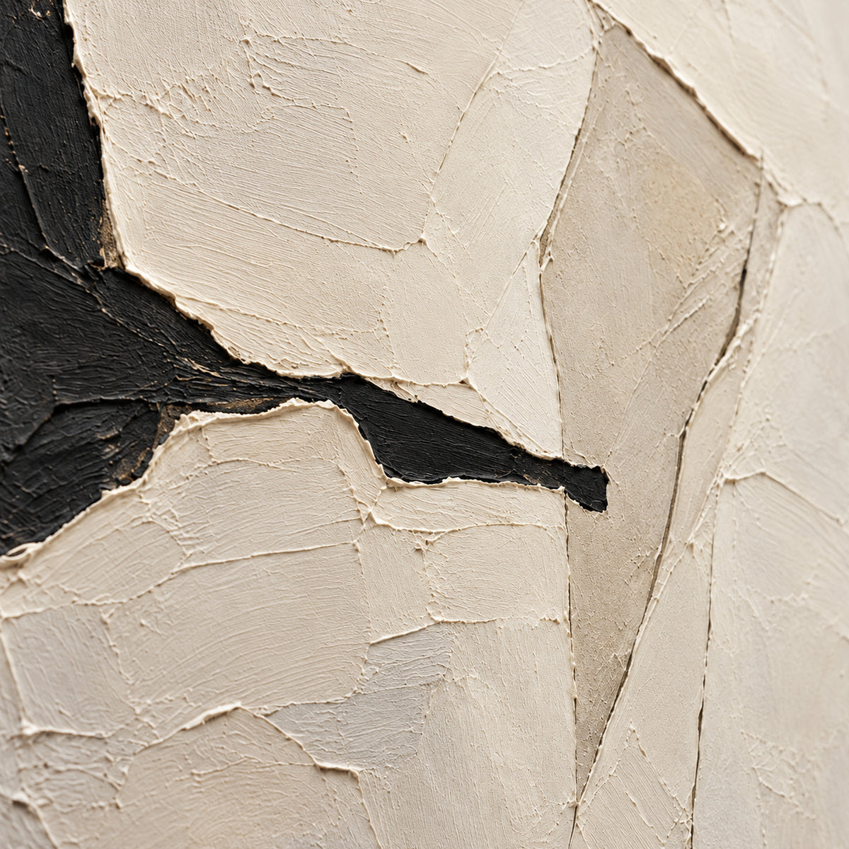 Onyx-Rupture oil painting brushwork and impasto detail photographed from an oblique side angle