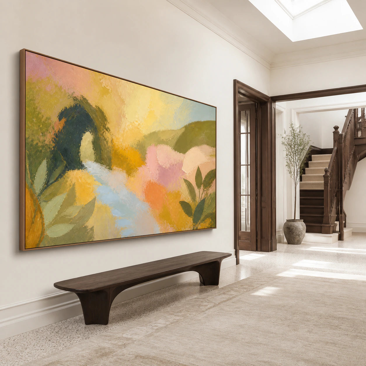 Orchard-Radiance installed at gallery scale in an open, polished foyer.