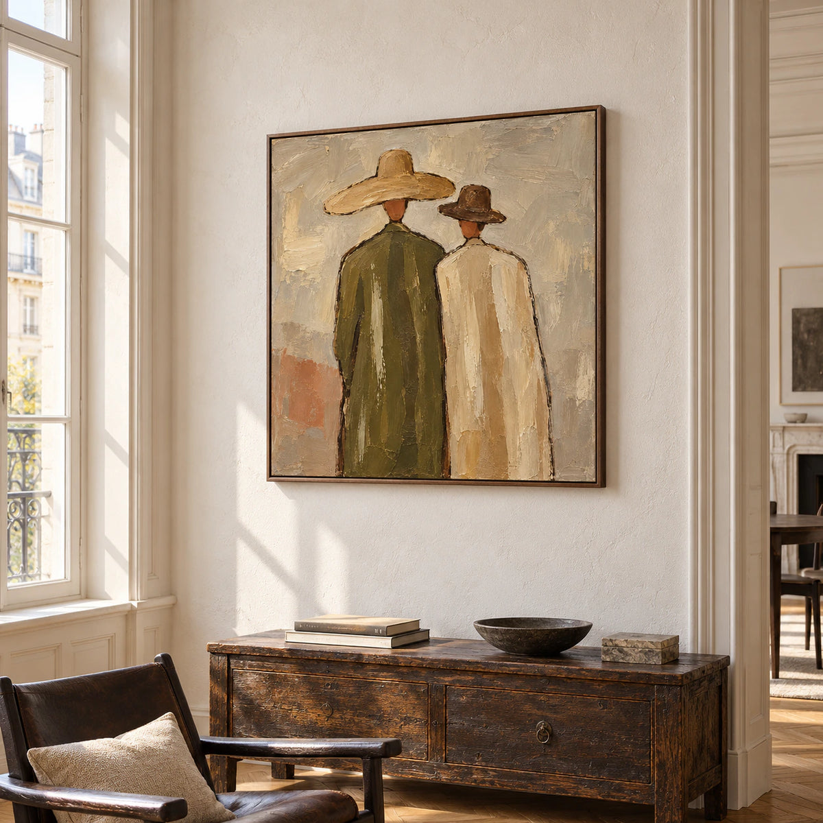 Paired-Silhouettes displayed at scale in an expansive loft interior with tall windows and restrained furnishings.