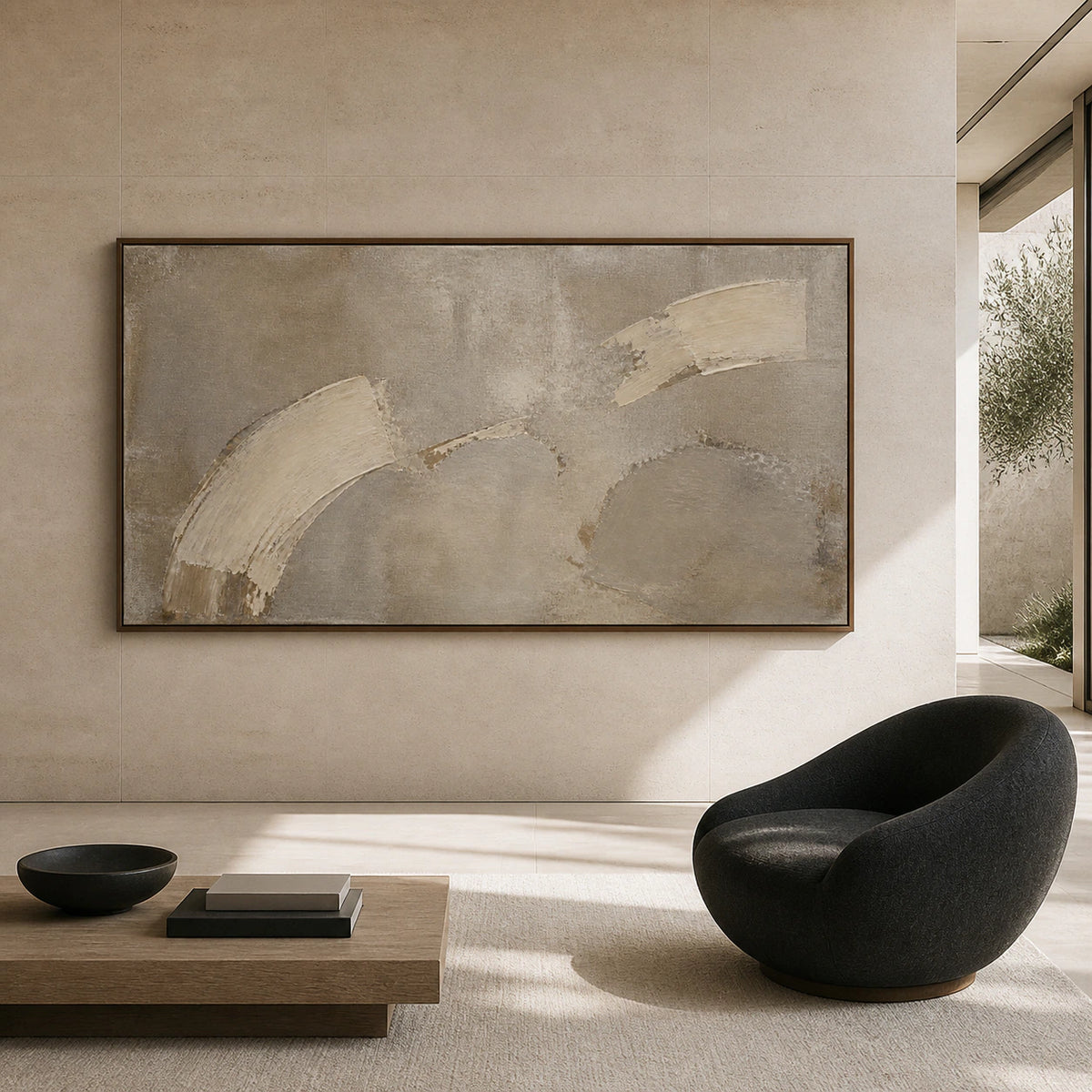Pale-Arc displayed at large scale, straight-on in an expansive daylight-filled architectural room.
