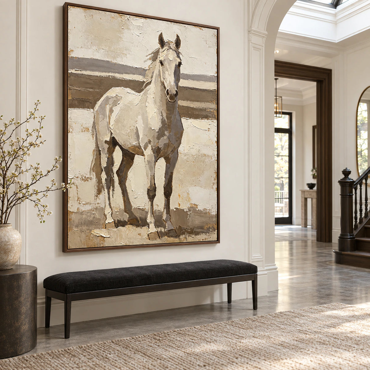 Pale-Canter displayed at gallery scale in an open contemporary foyer.