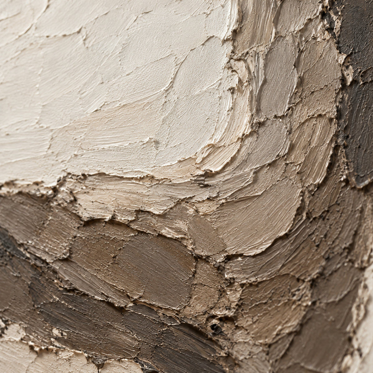 Parchment-Embankment oil painting brushwork and impasto detail photographed from an oblique side angle