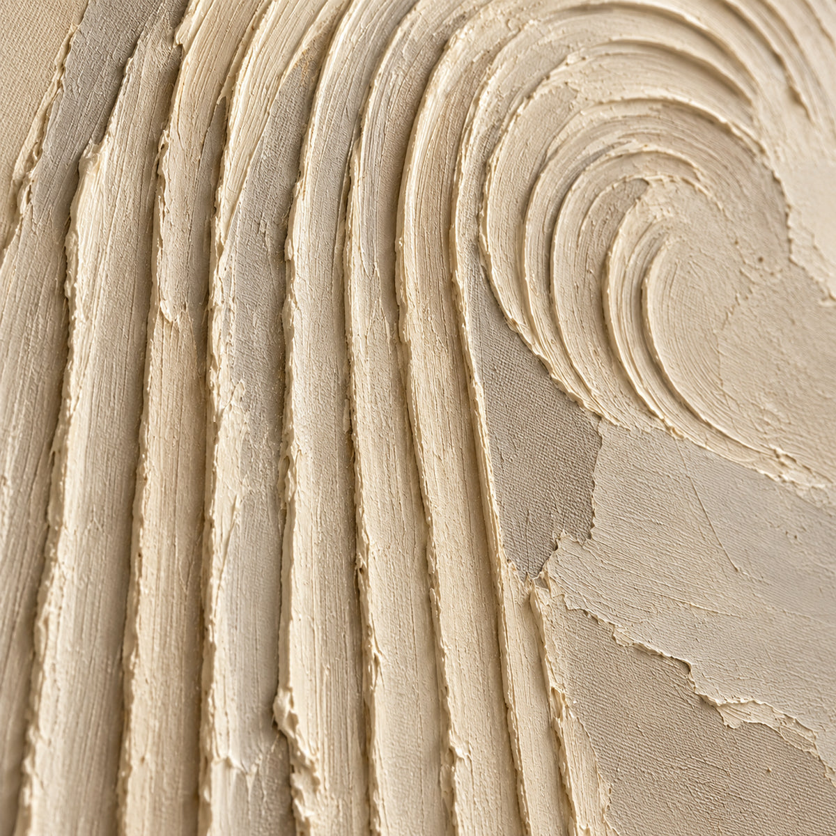 Parchment-Flow oil painting brushwork and impasto detail photographed from an oblique side angle
