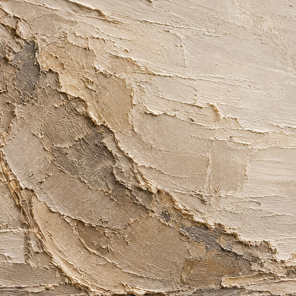 Parchment-Hollow oil painting brushwork and impasto detail photographed from an oblique side angle