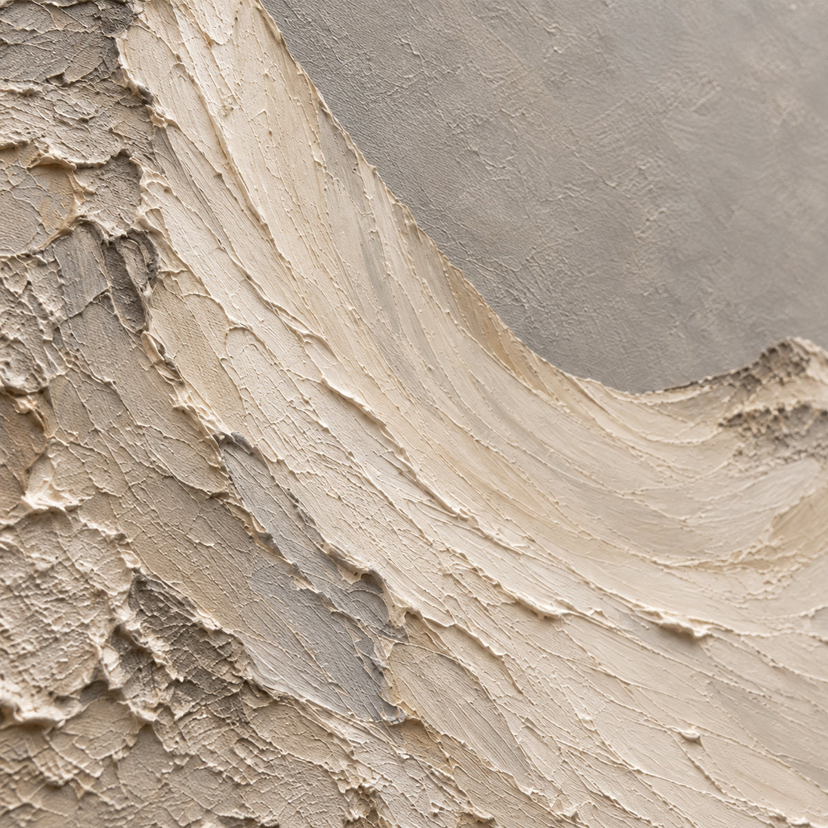 Parchment-Ridge oil painting brushwork and impasto detail photographed from an oblique side angle