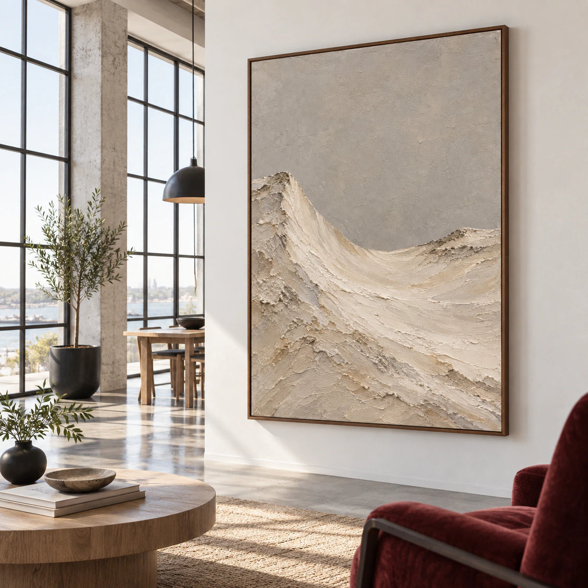 Parchment-Ridge anchoring an expansive daylight-filled loft interior.