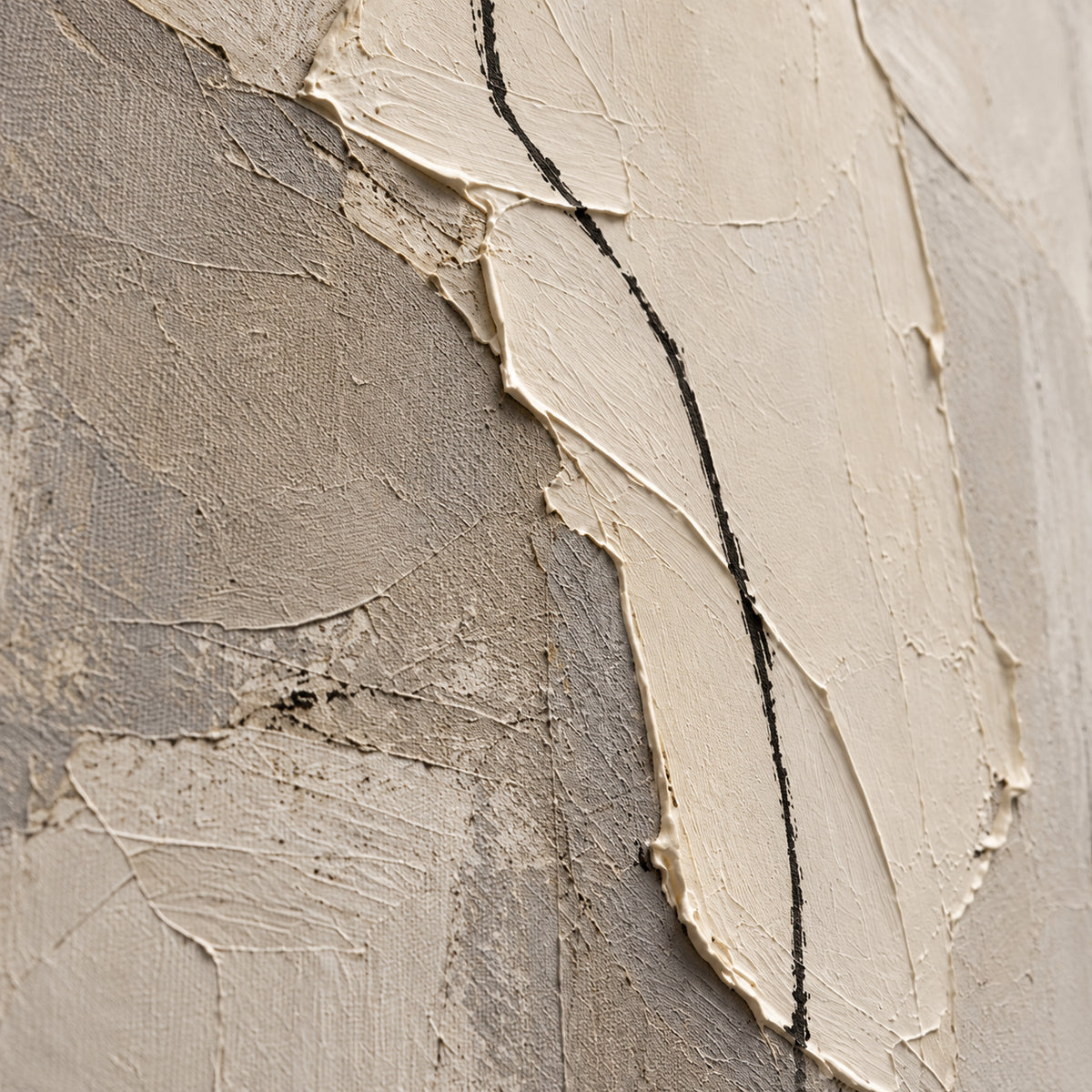 Parchment-Vector oil painting brushwork and impasto detail photographed from an oblique side angle