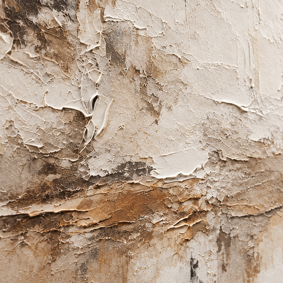 Parchment-Weather oil painting brushwork and impasto detail photographed from an oblique side angle