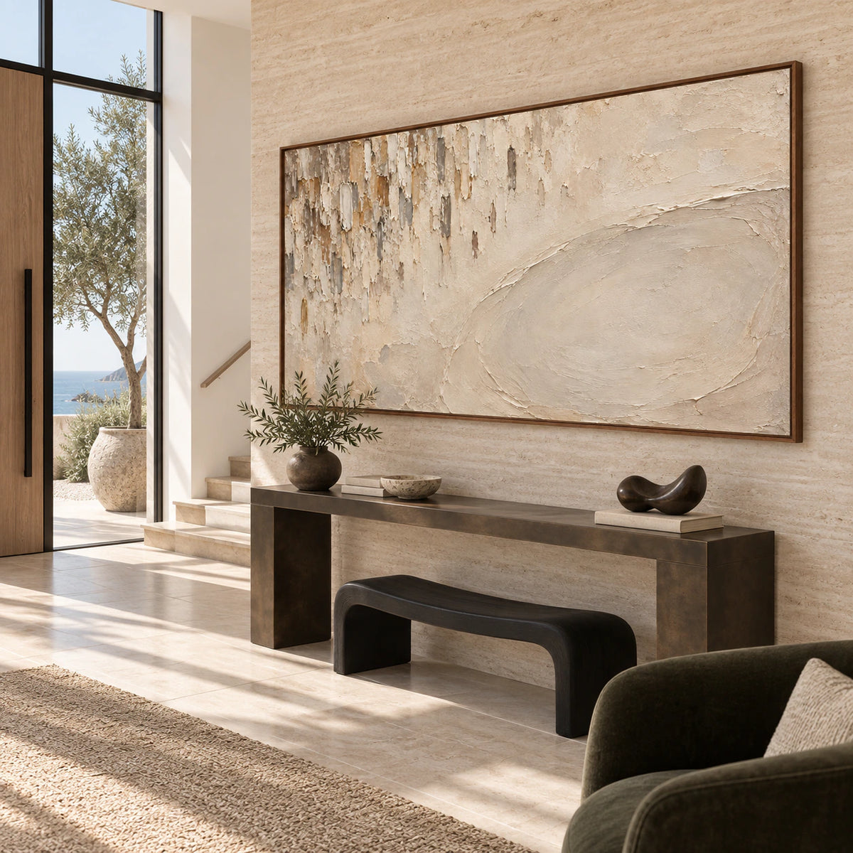 Patina-Arc at gallery scale in a bright foyer.