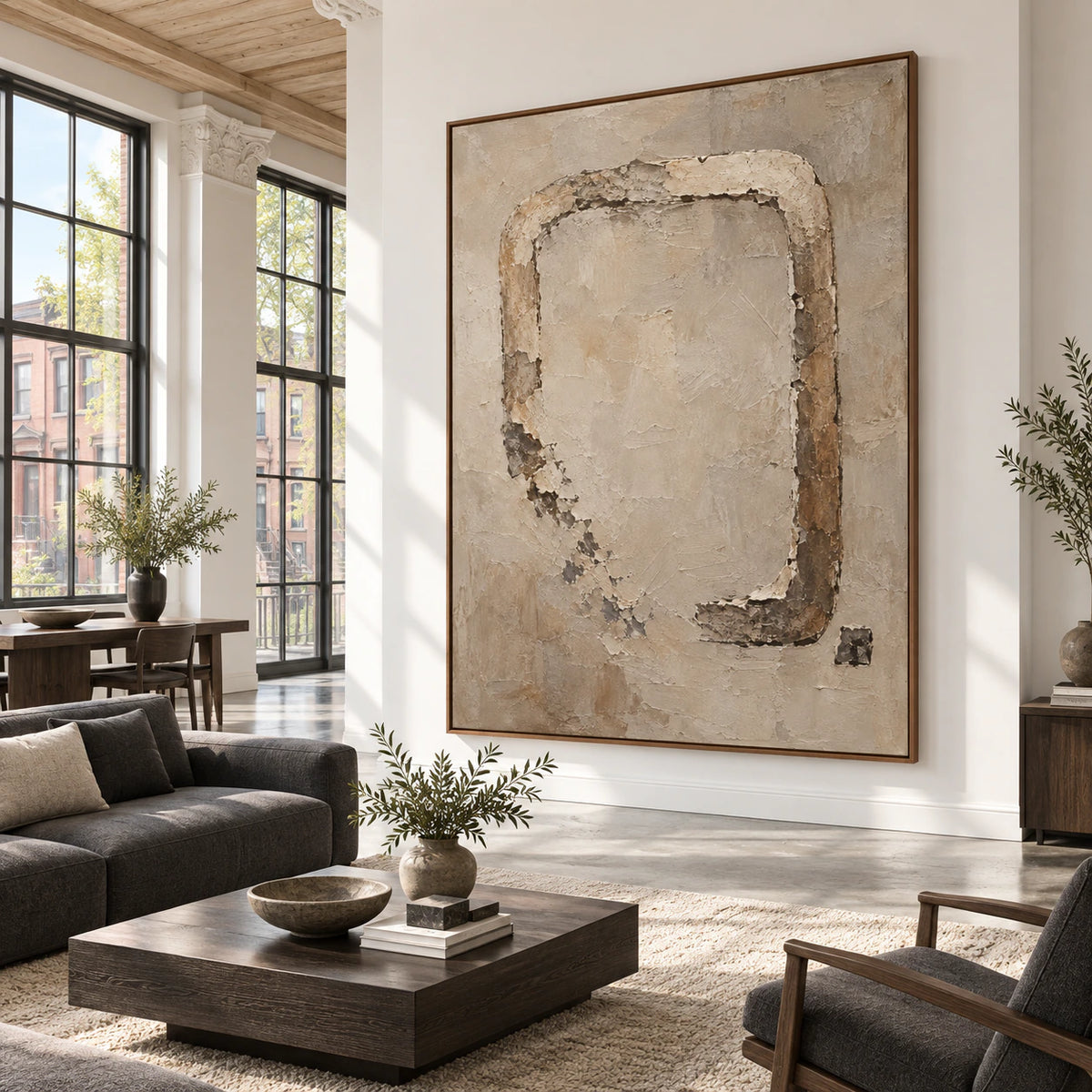 Patina-Portal in an expansive hospitality loft interior.