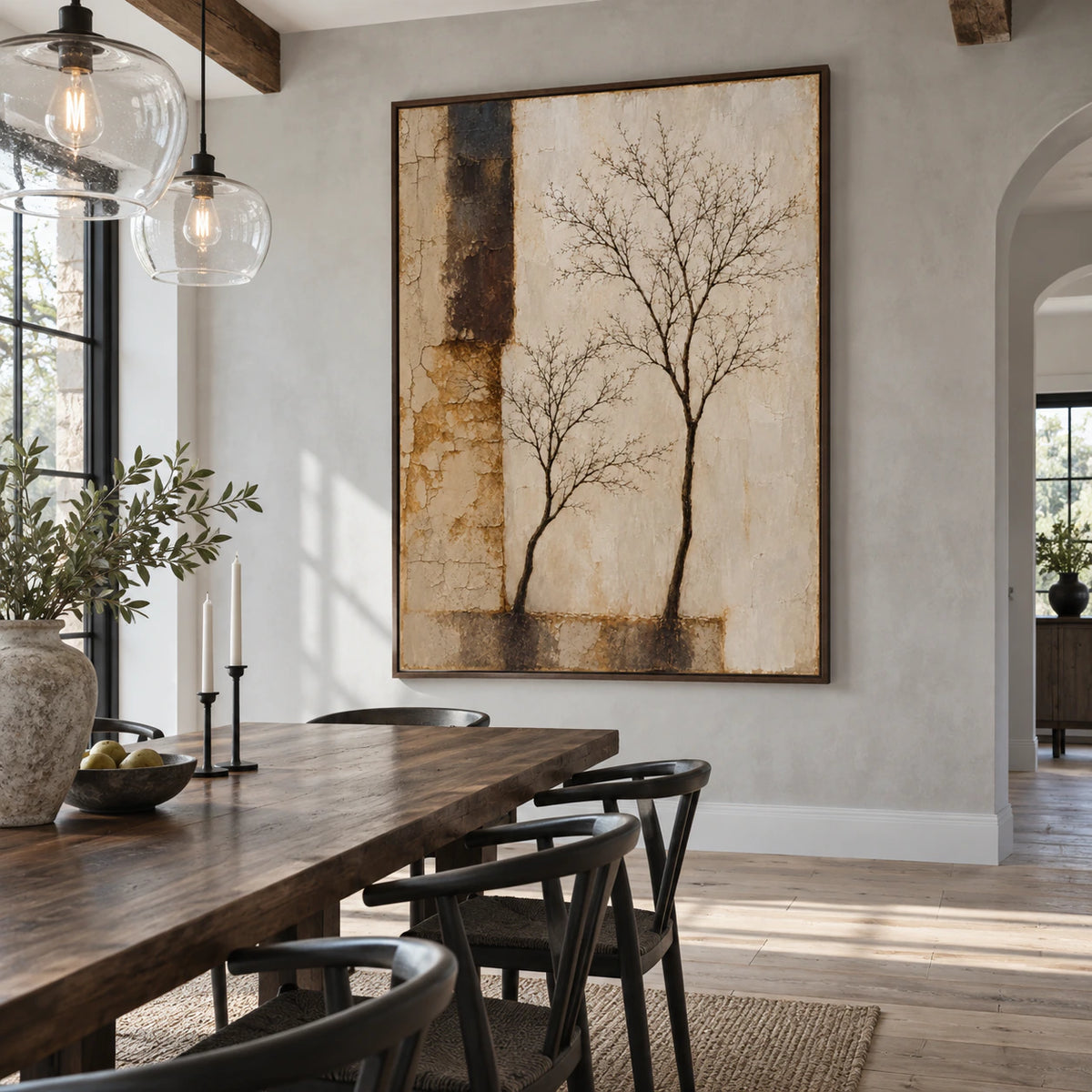 Patina-Silhouette above a refined dining setting in daylight.