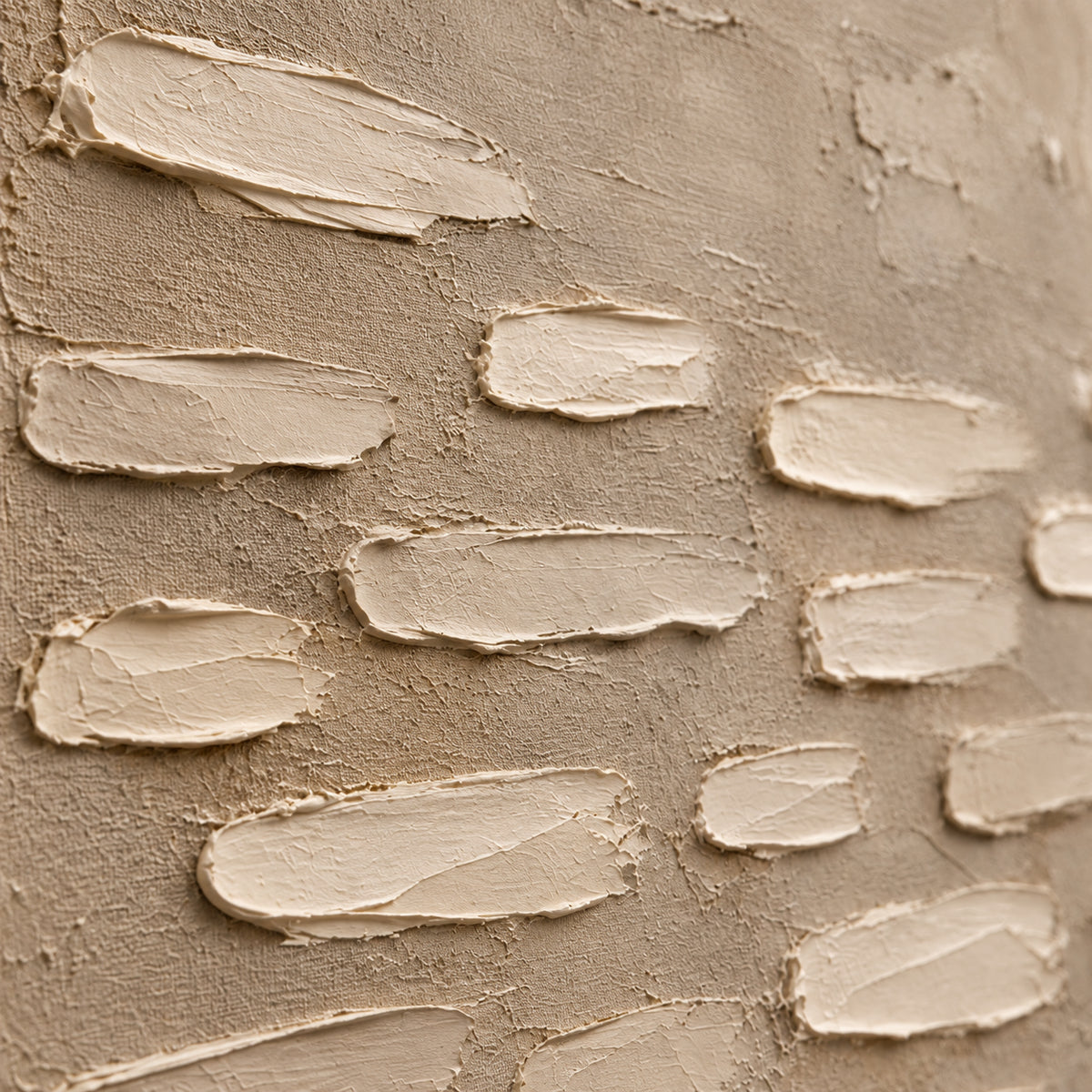 Pebble-Current oil painting brushwork and impasto detail photographed from an oblique side angle