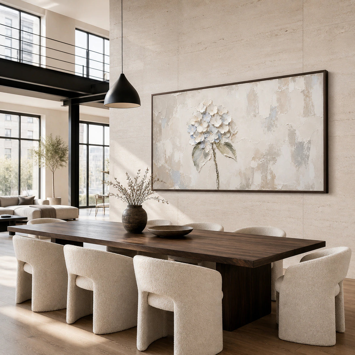 Petal-Patina above a refined dining setting in natural daylight.