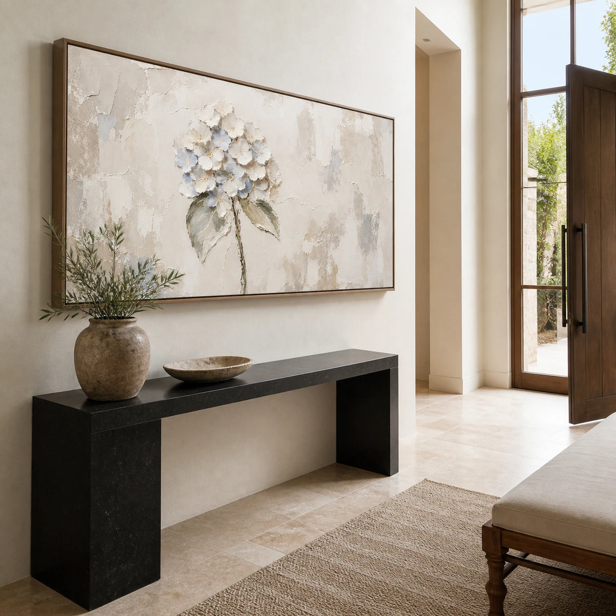 Petal-Patina presented at gallery scale in a bright foyer.