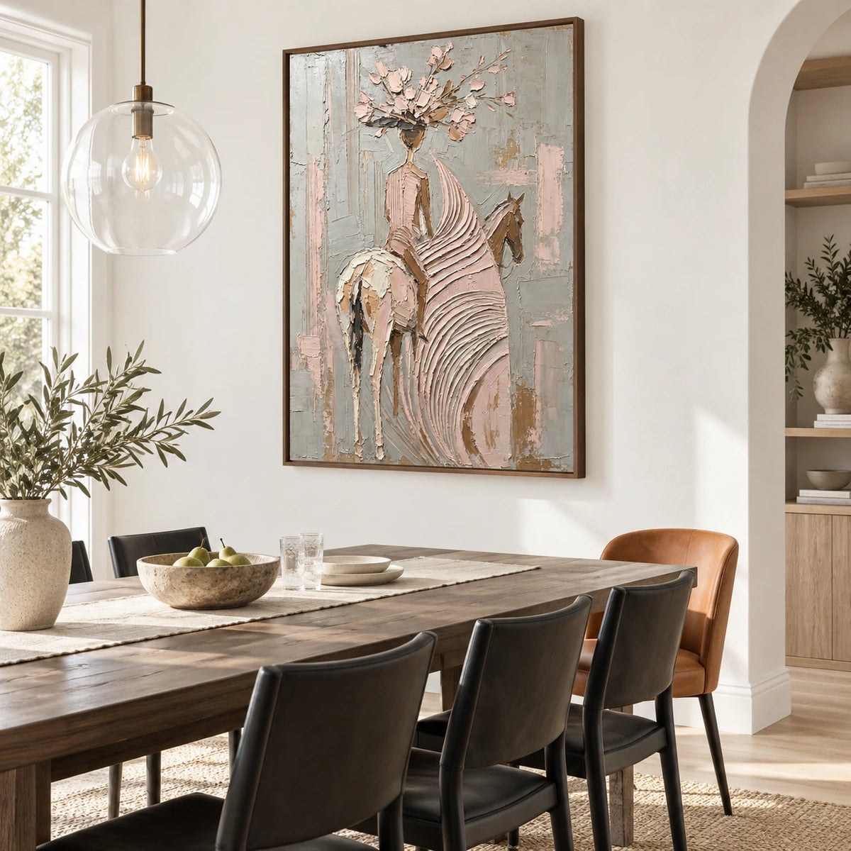 Petal-Rider displayed at large scale in a refined daylight-filled dining room.
