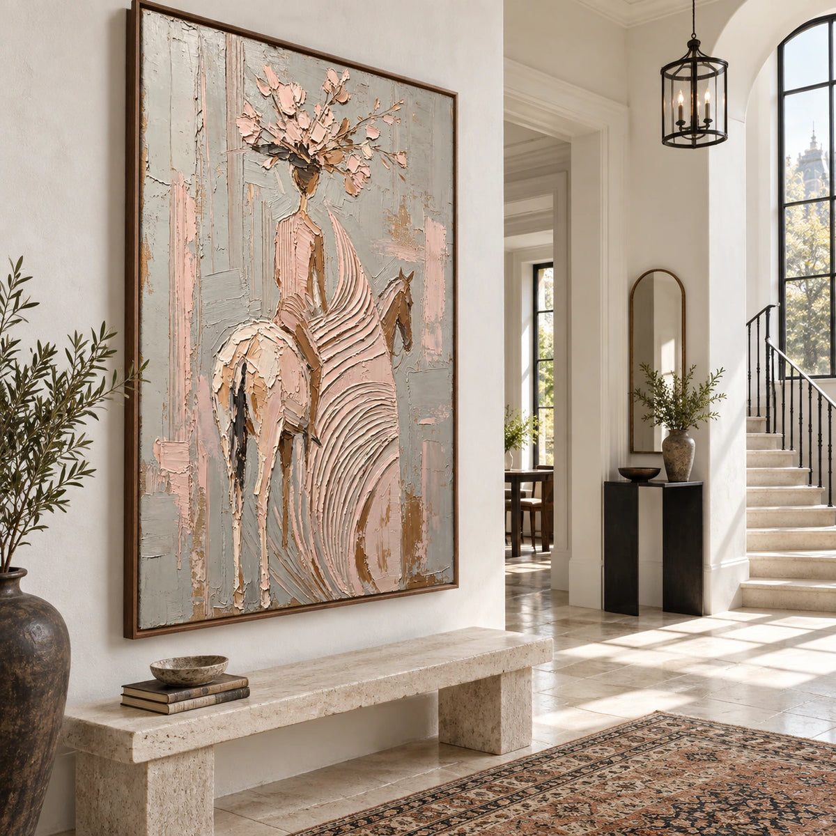 Petal-Rider presented at gallery scale in a sunlit foyer.