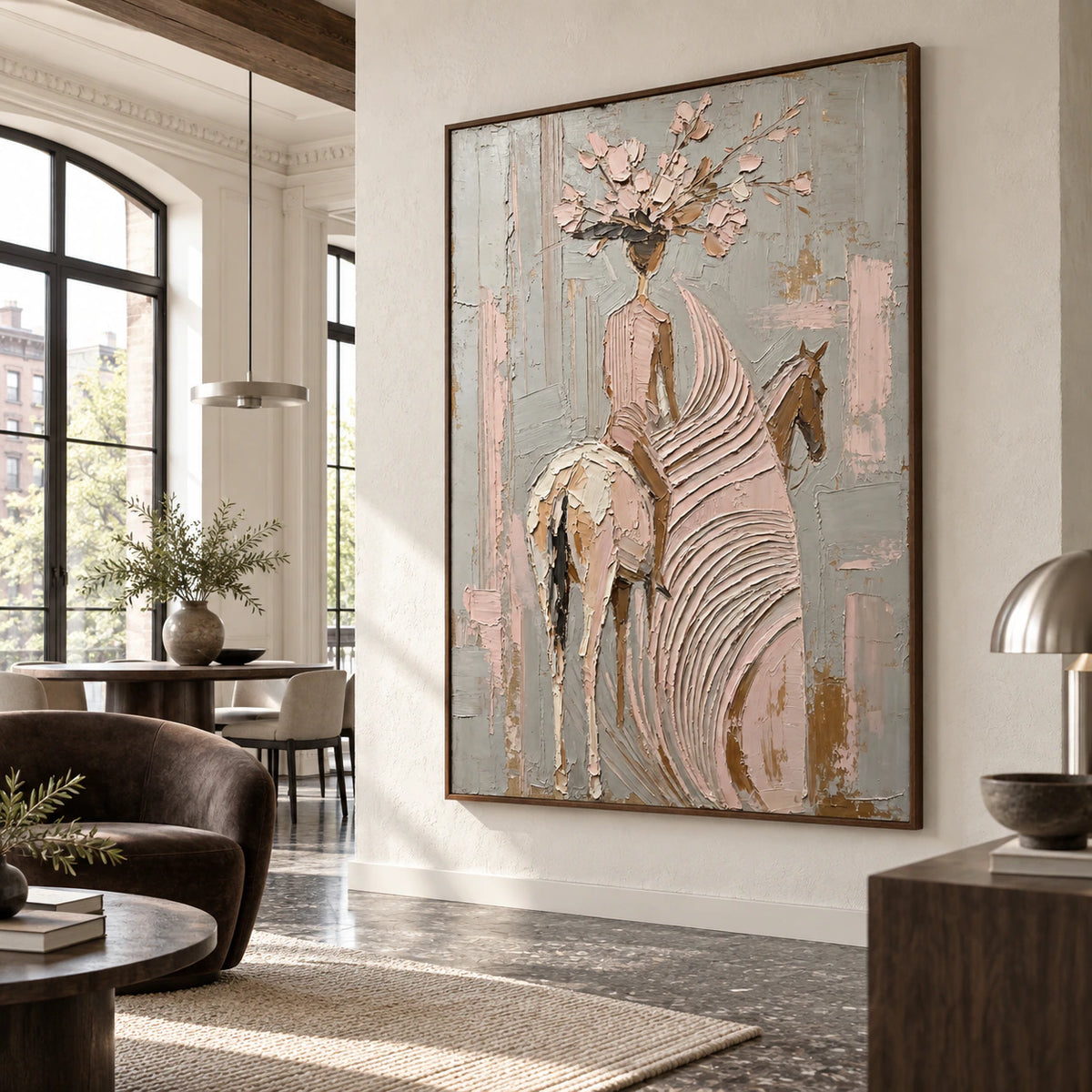 Petal-Rider anchoring an expansive, daylight-filled loft hospitality interior.