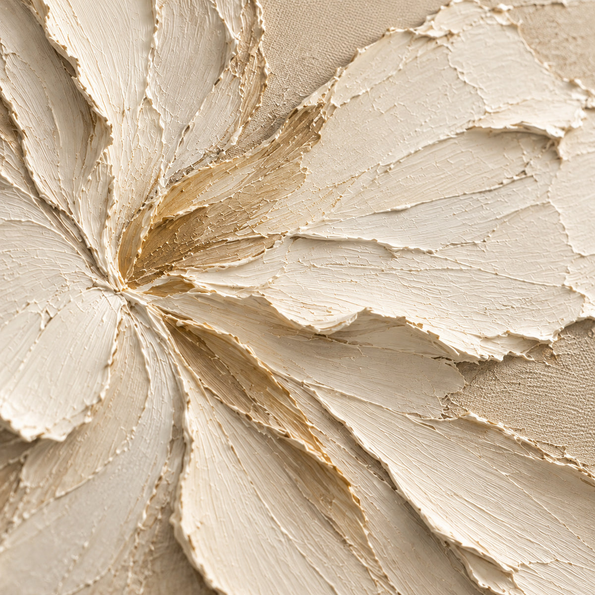 Petal-Solstice oil painting brushwork and impasto detail photographed from an oblique side angle
