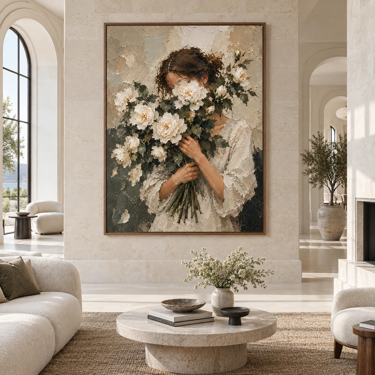 Petaled-Reverie displayed at large scale in a spacious, light-filled architectural living room.