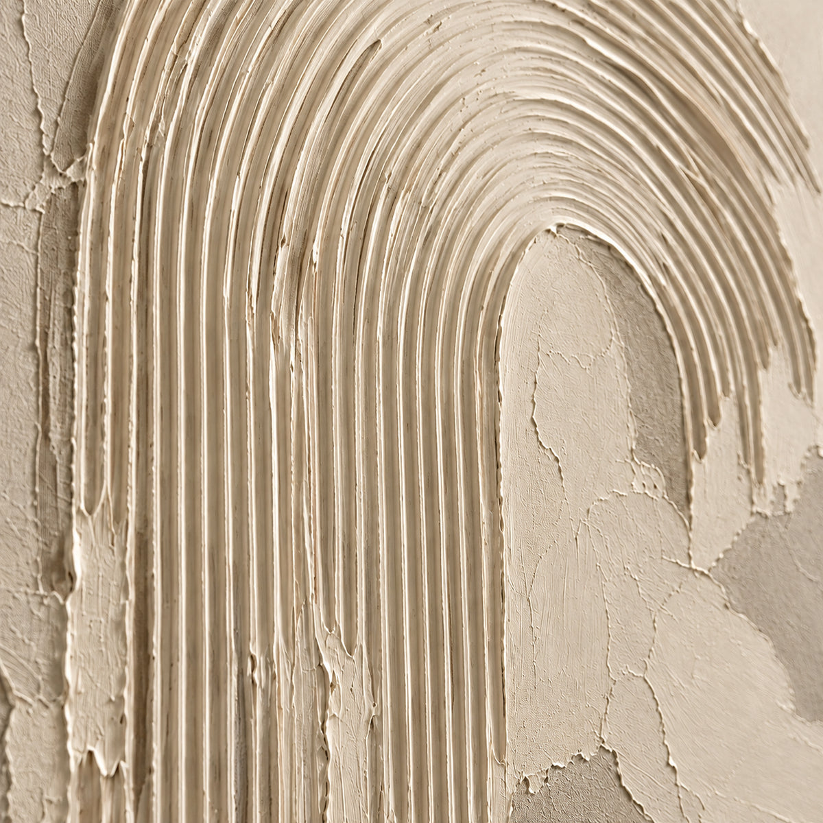 Plaster-Arches oil painting brushwork and impasto detail photographed from an oblique side angle
