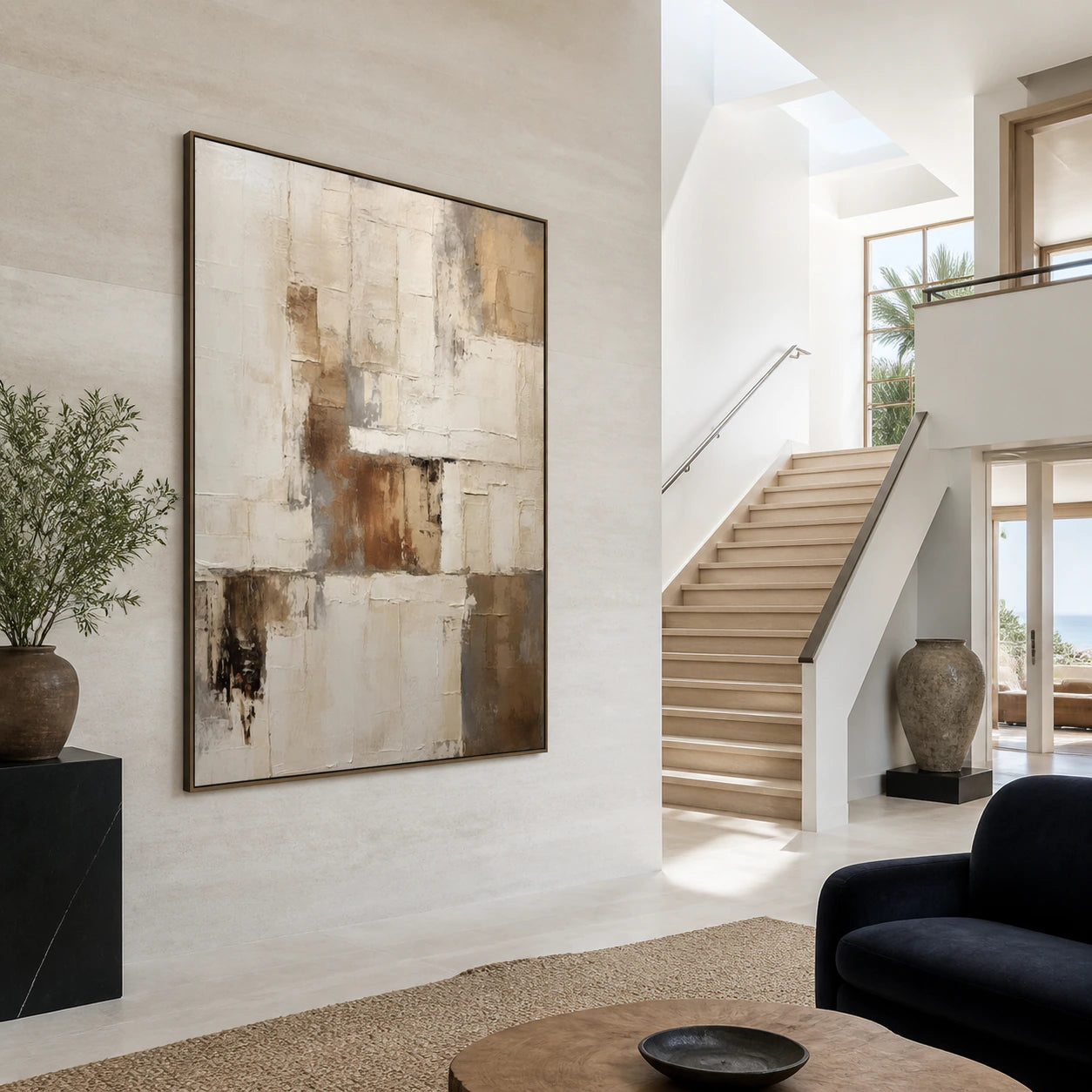 Plaster-Interval presented at gallery scale in a luminous foyer.
