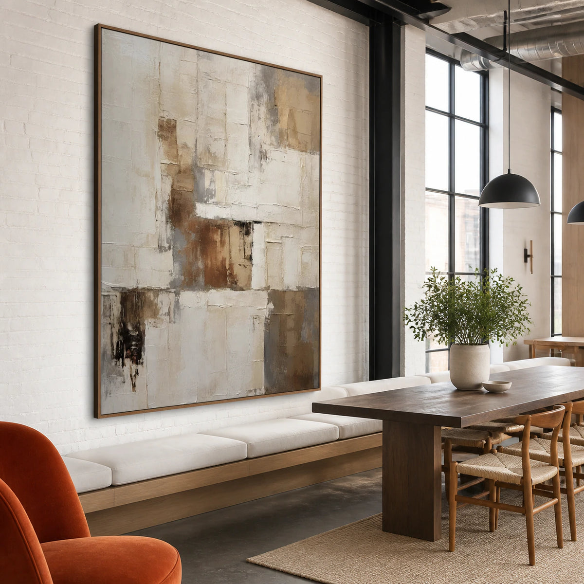 Plaster-Interval anchoring an expansive loft hospitality interior.