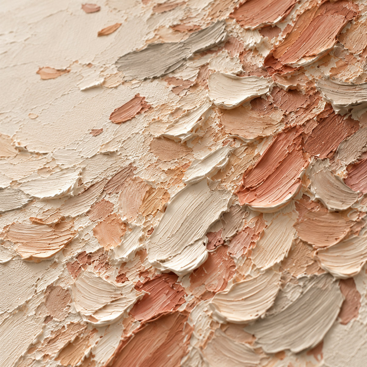 Close detail of Porcelain-Drift from an oblique side angle, with directional light revealing raised paint and shallow shadows.