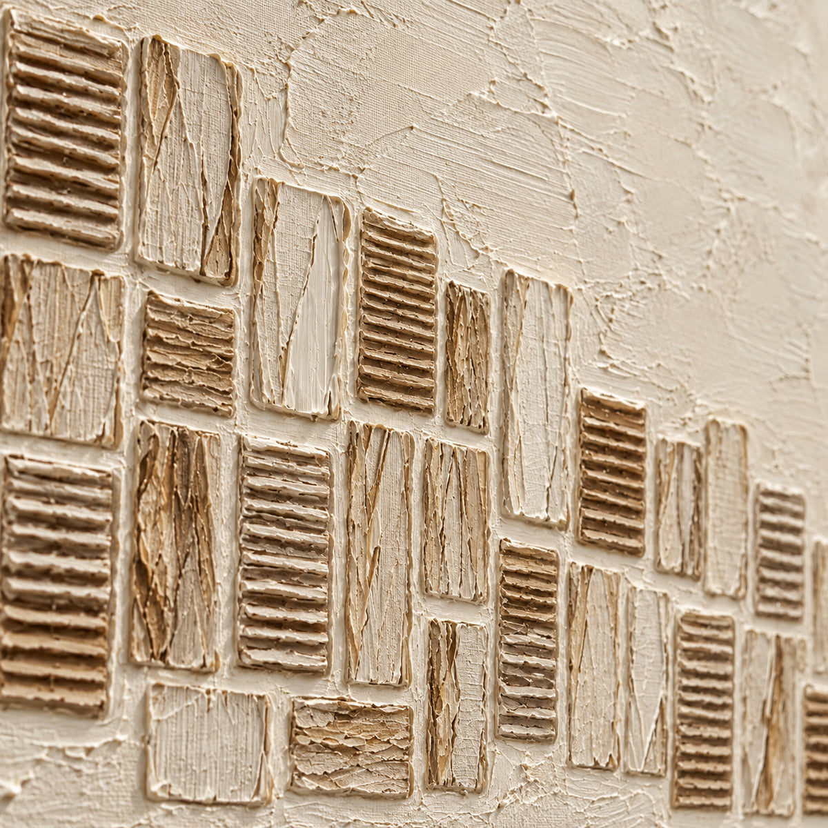 Porous-Ledger oil painting brushwork and impasto detail photographed from an oblique side angle