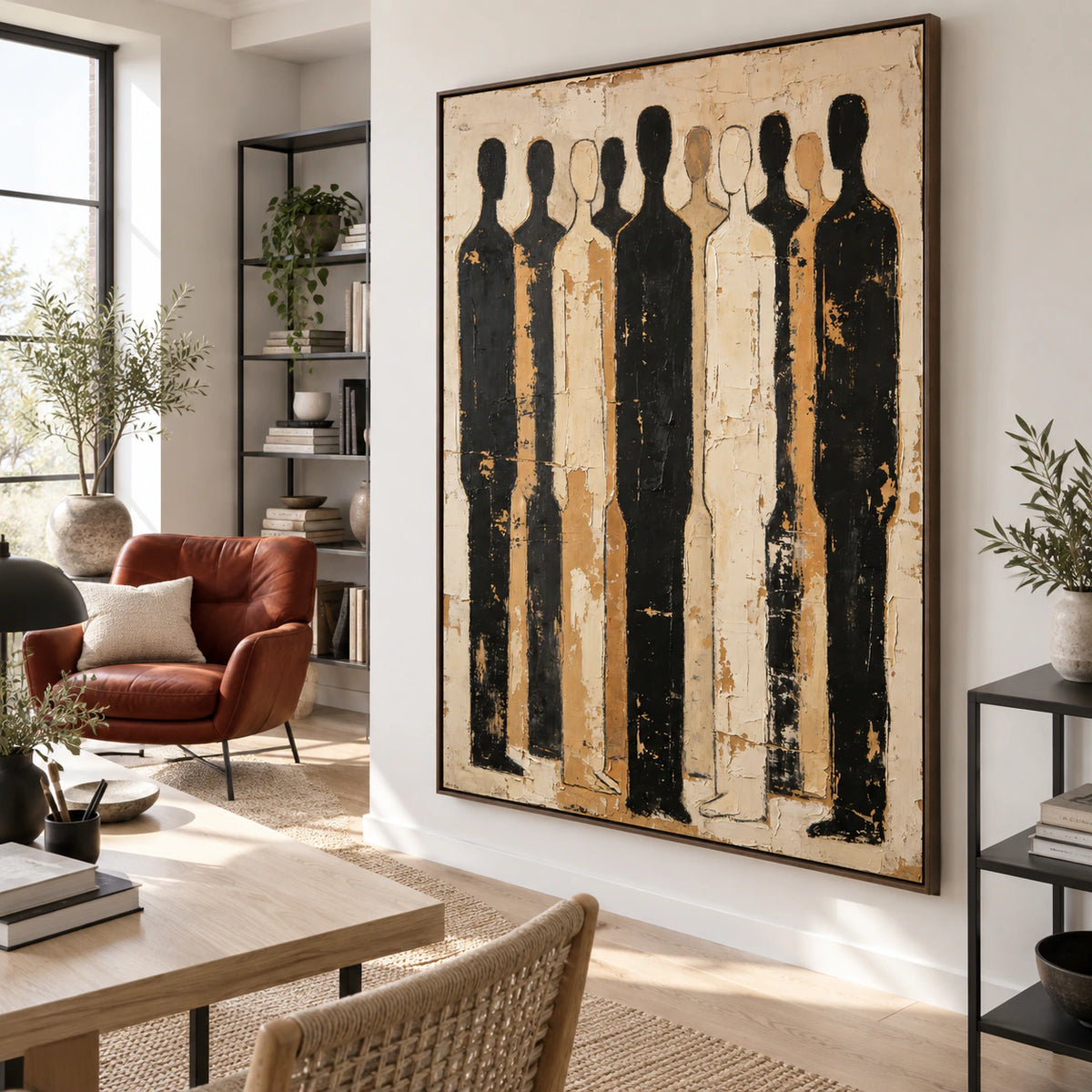 Procession-Umber anchoring an airy reading and home office space.