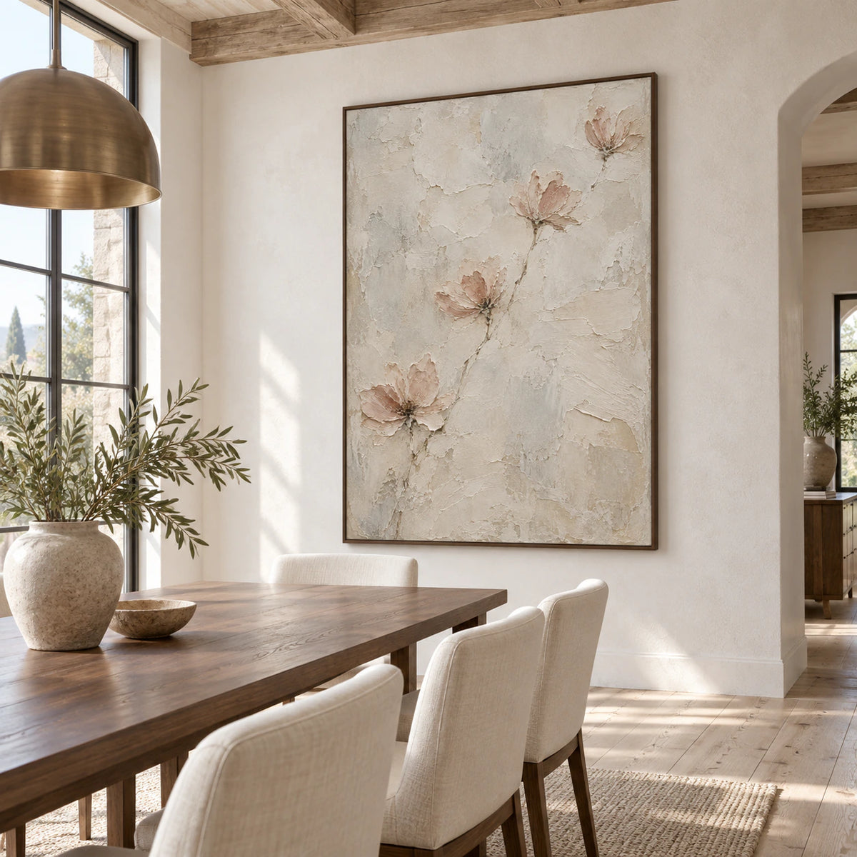 Quiet-Bloom displayed above a refined dining setting in natural daylight.
