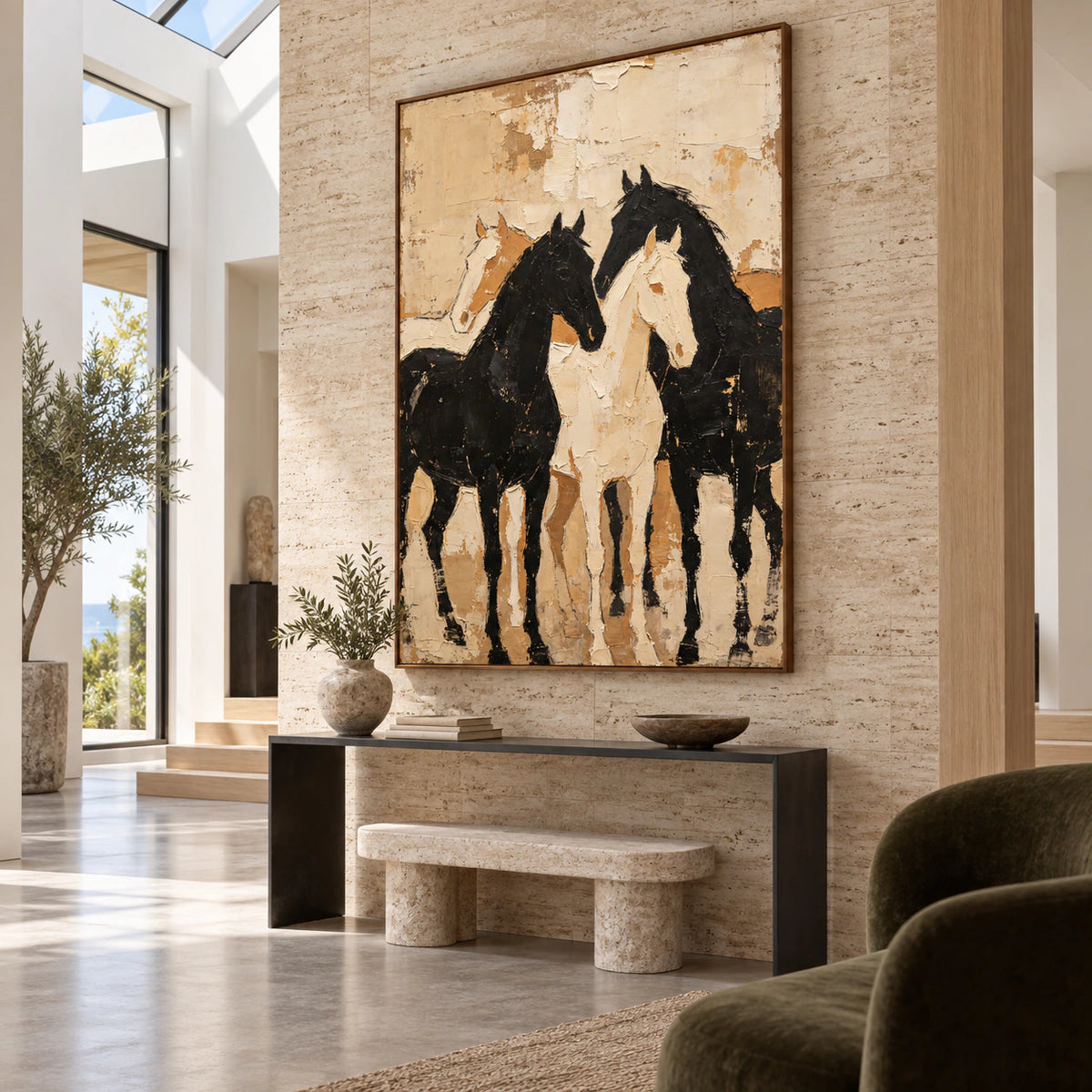 Quiet-Canter presented at gallery scale in an open foyer.