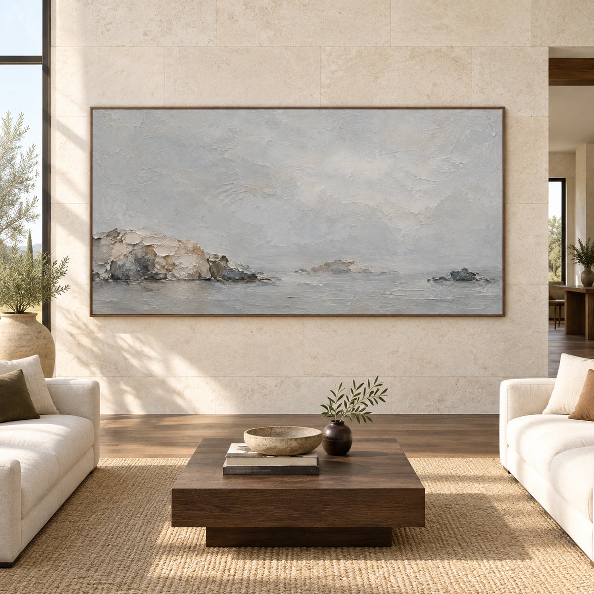 Quiet-Headland displayed large and straight-on in a bright architectural living space.