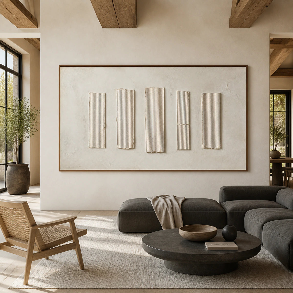 Quiet-Intervals displayed at large scale, straight-on, in a bright architectural living space.