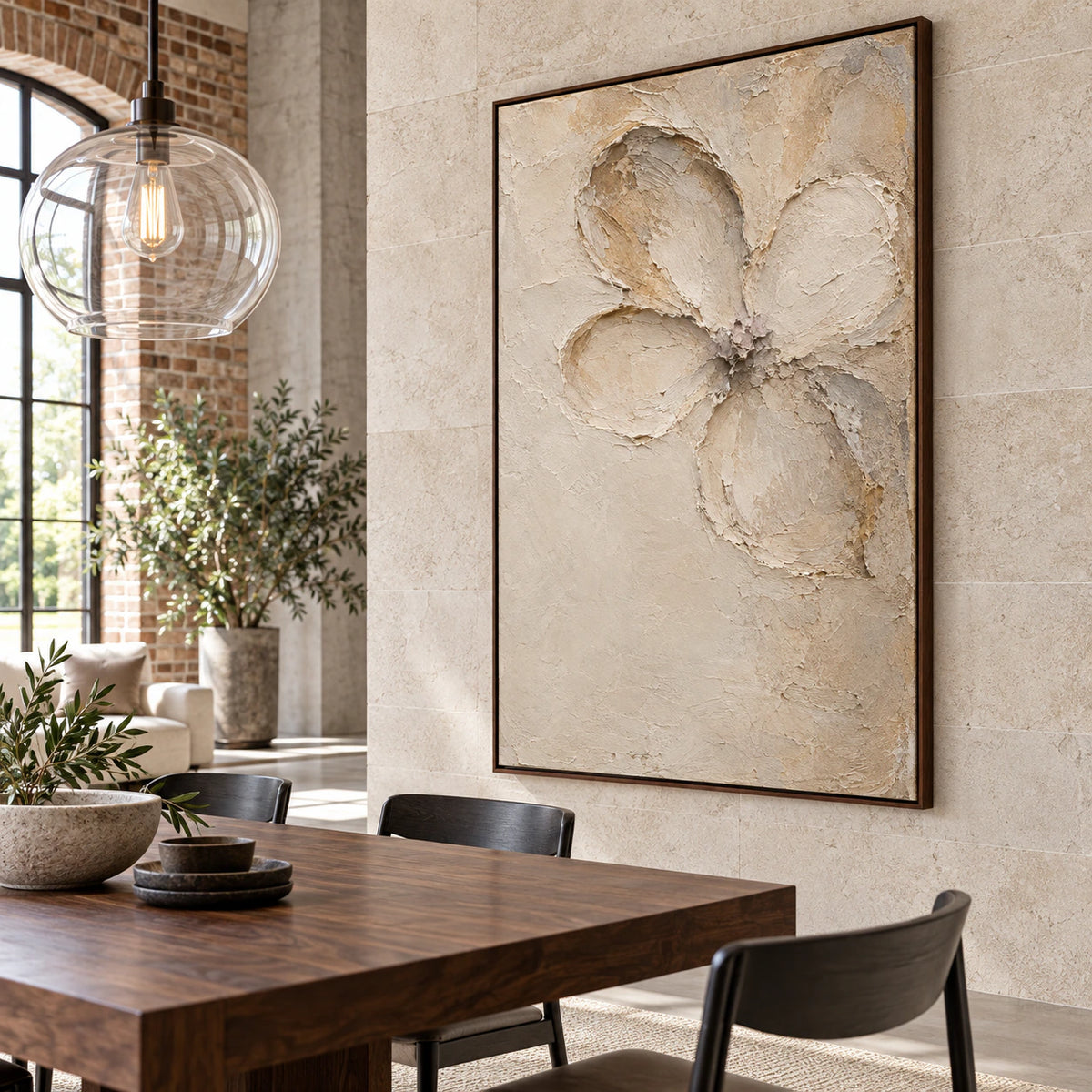 Quiet-Petal displayed prominently in a refined daylight dining room.