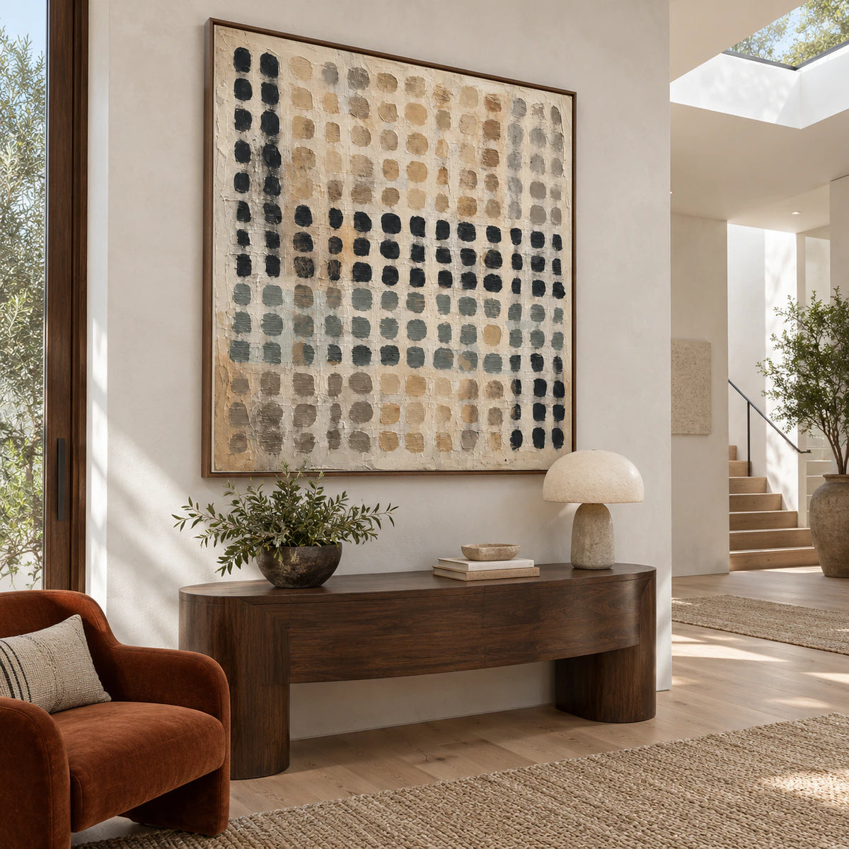 Gallery-scale foyer with Quiet-Register presented at a generous architectural scale.