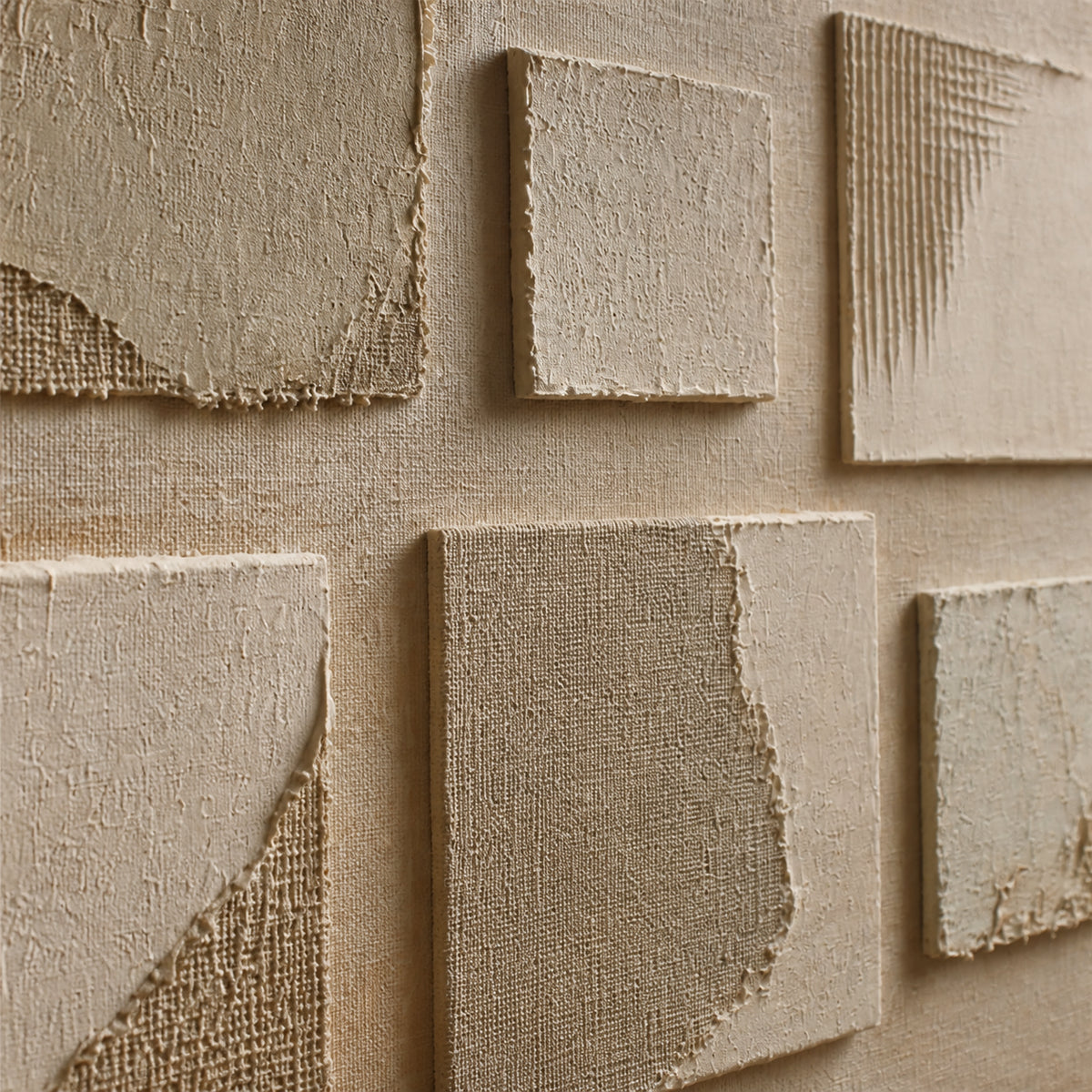 Quiet-Relief oil painting brushwork and impasto detail photographed from an oblique side angle