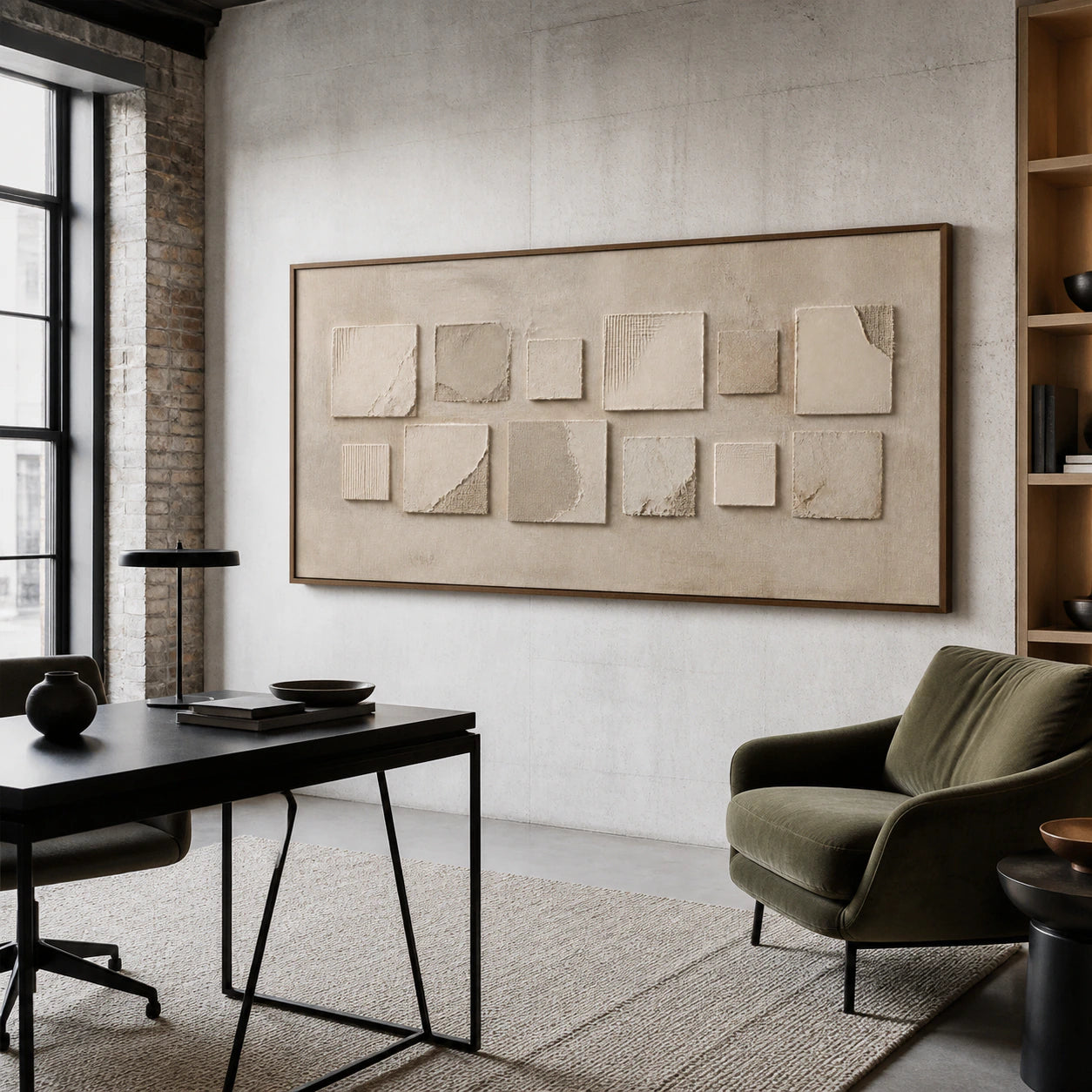 Quiet-Relief in an airy reading and home office with natural daylight.