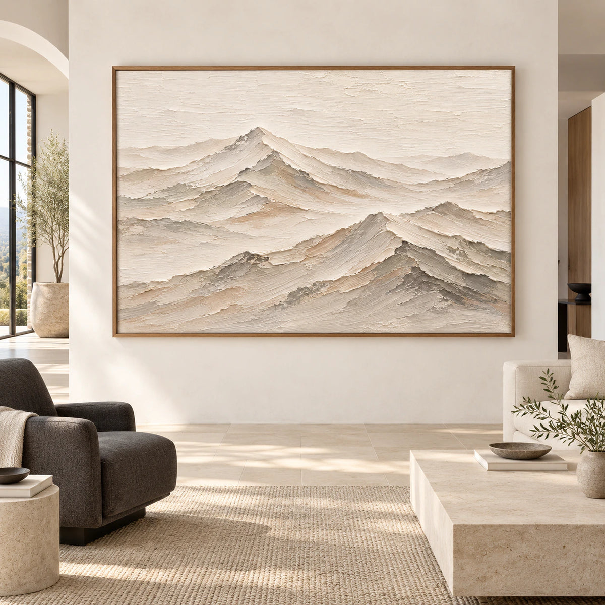 Quiet-Ridgeline displayed large and straight-on in a bright architectural living space.
