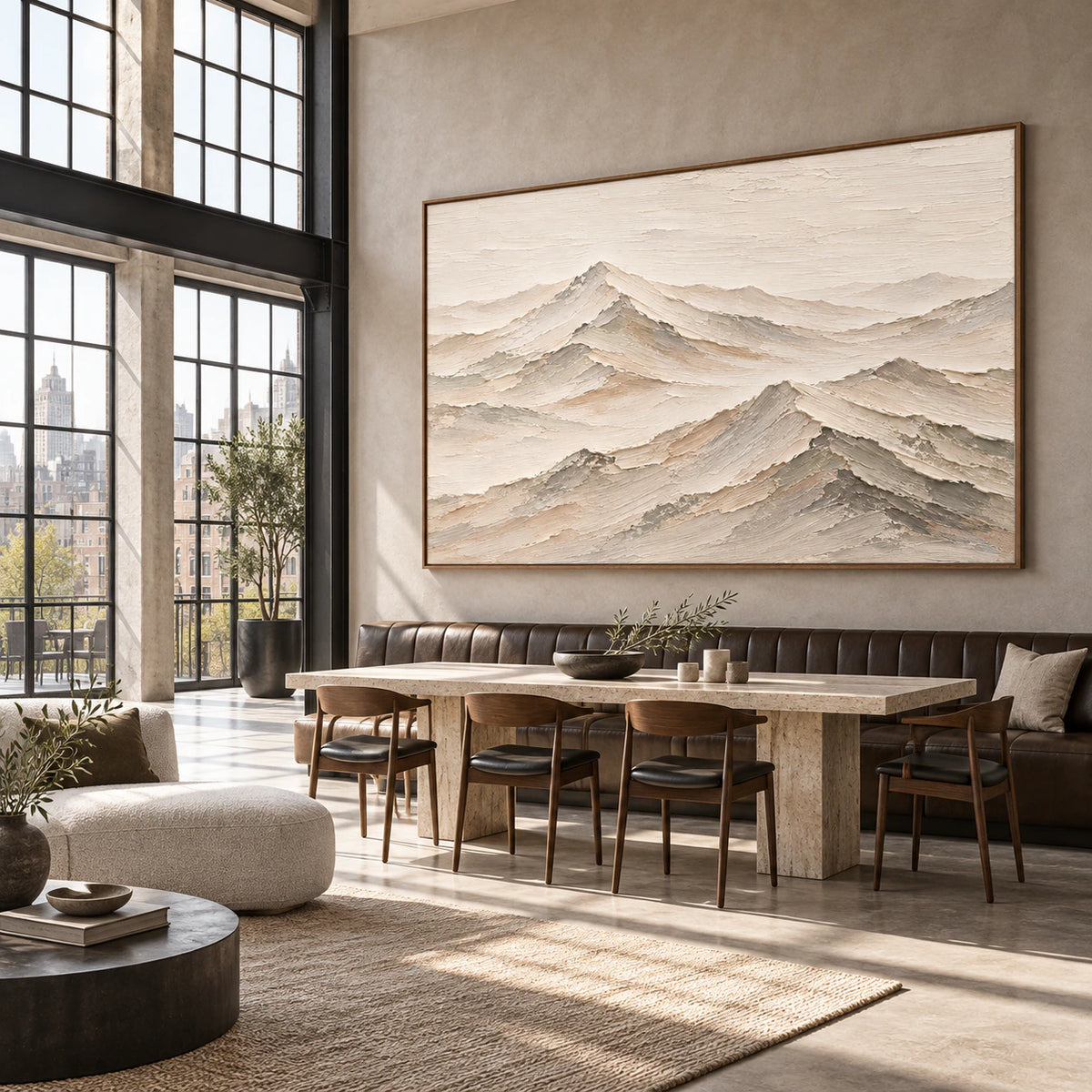 Quiet-Ridgeline anchoring an expansive daylight-filled loft interior.