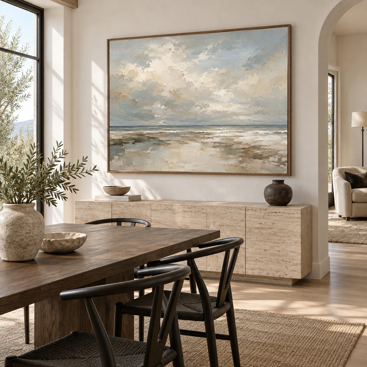 Quiet-Tide displayed prominently in a refined daylight dining room.