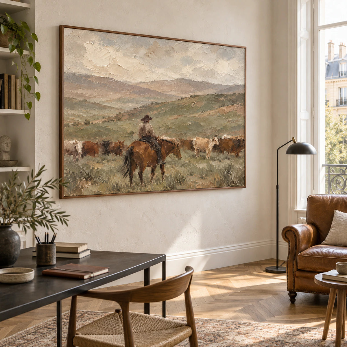 Range-Drift featured in an airy home office reading space.